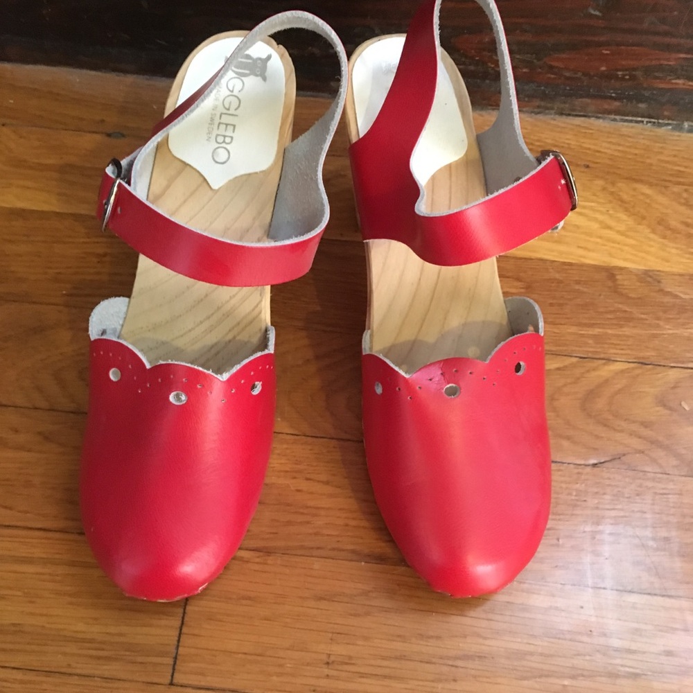Ugglebo Red Swedish Clogs Size 40